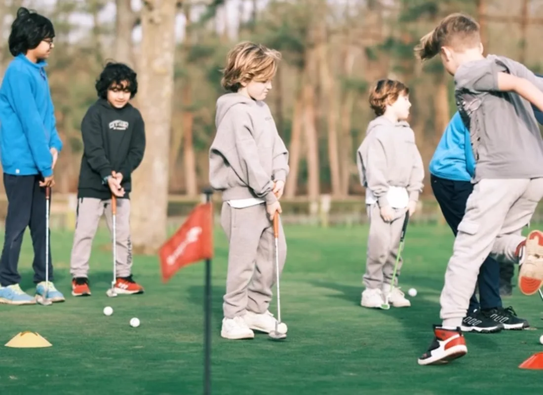 Junior golf group coaching at Leatherhead