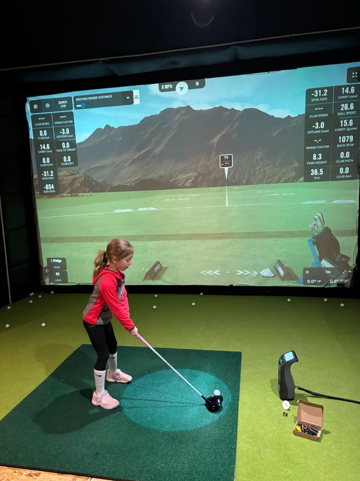 Junior indoor golf lesson at Pure Swing